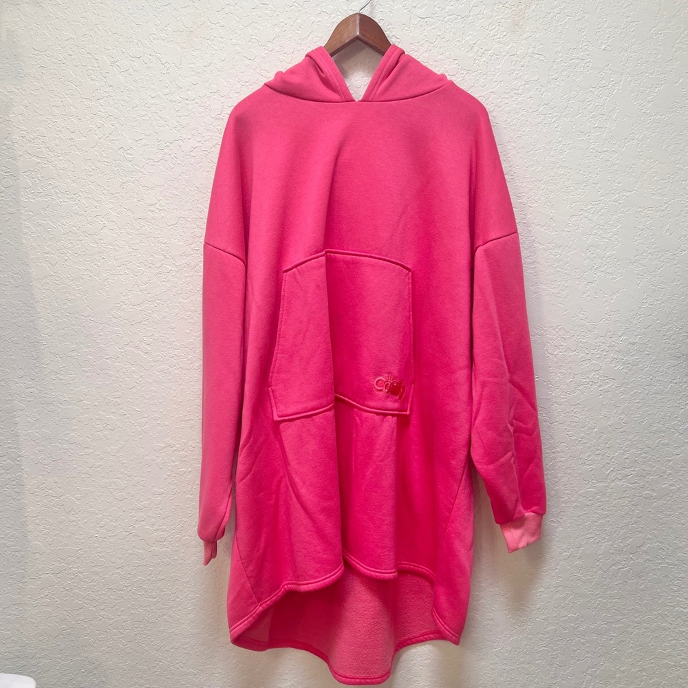 The Comfy Dream Oversized Wearable Blanket Hoodie Pink One Size Kangaroo‎ Pouch